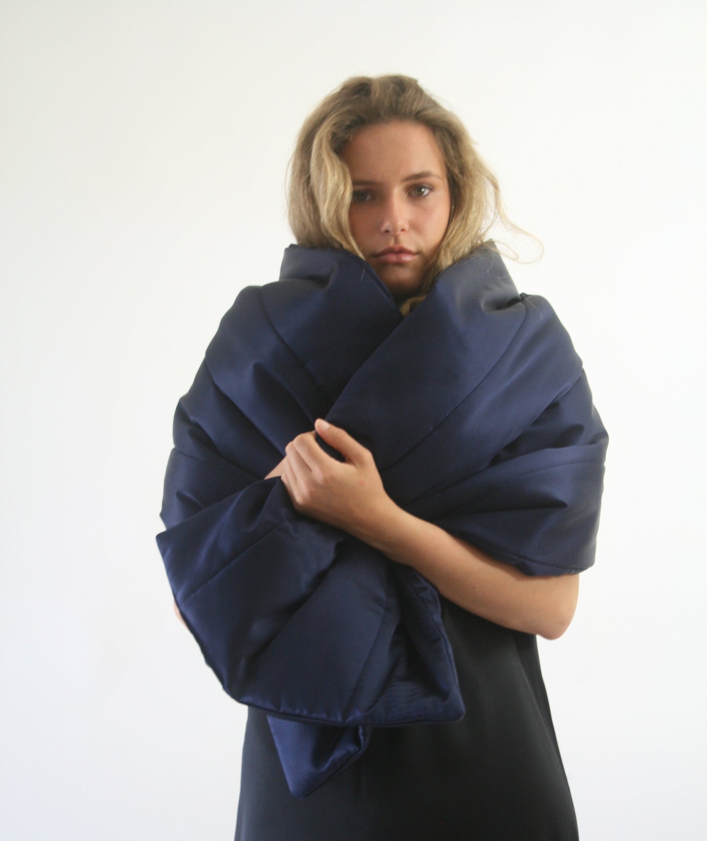 Navy Silk Wrap