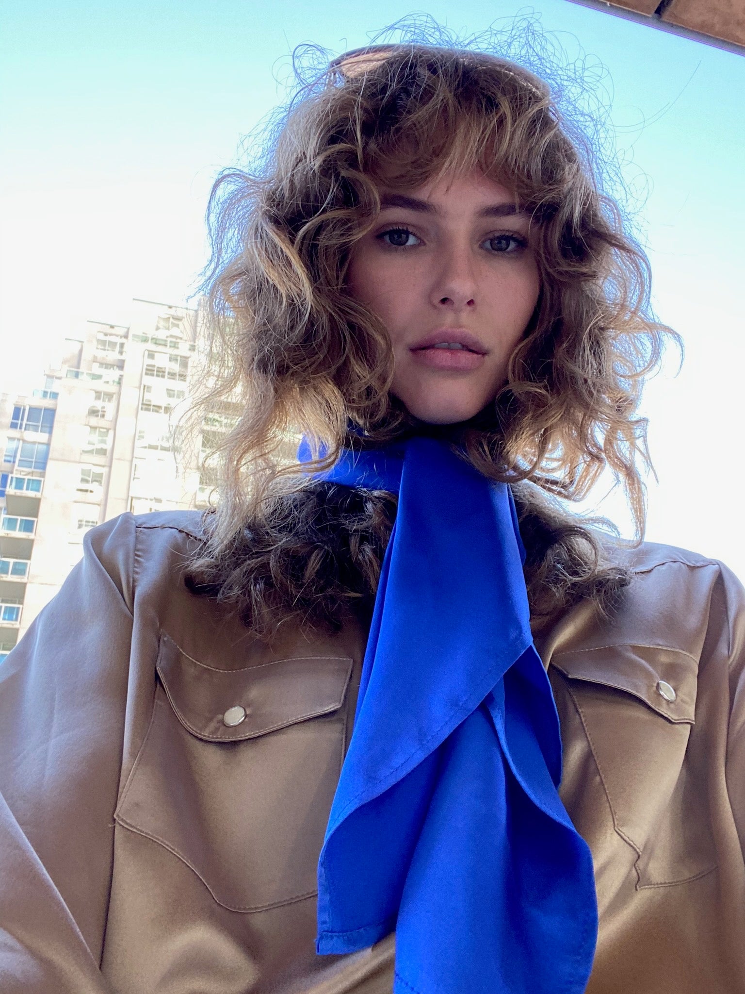 Blue Silk Scarf