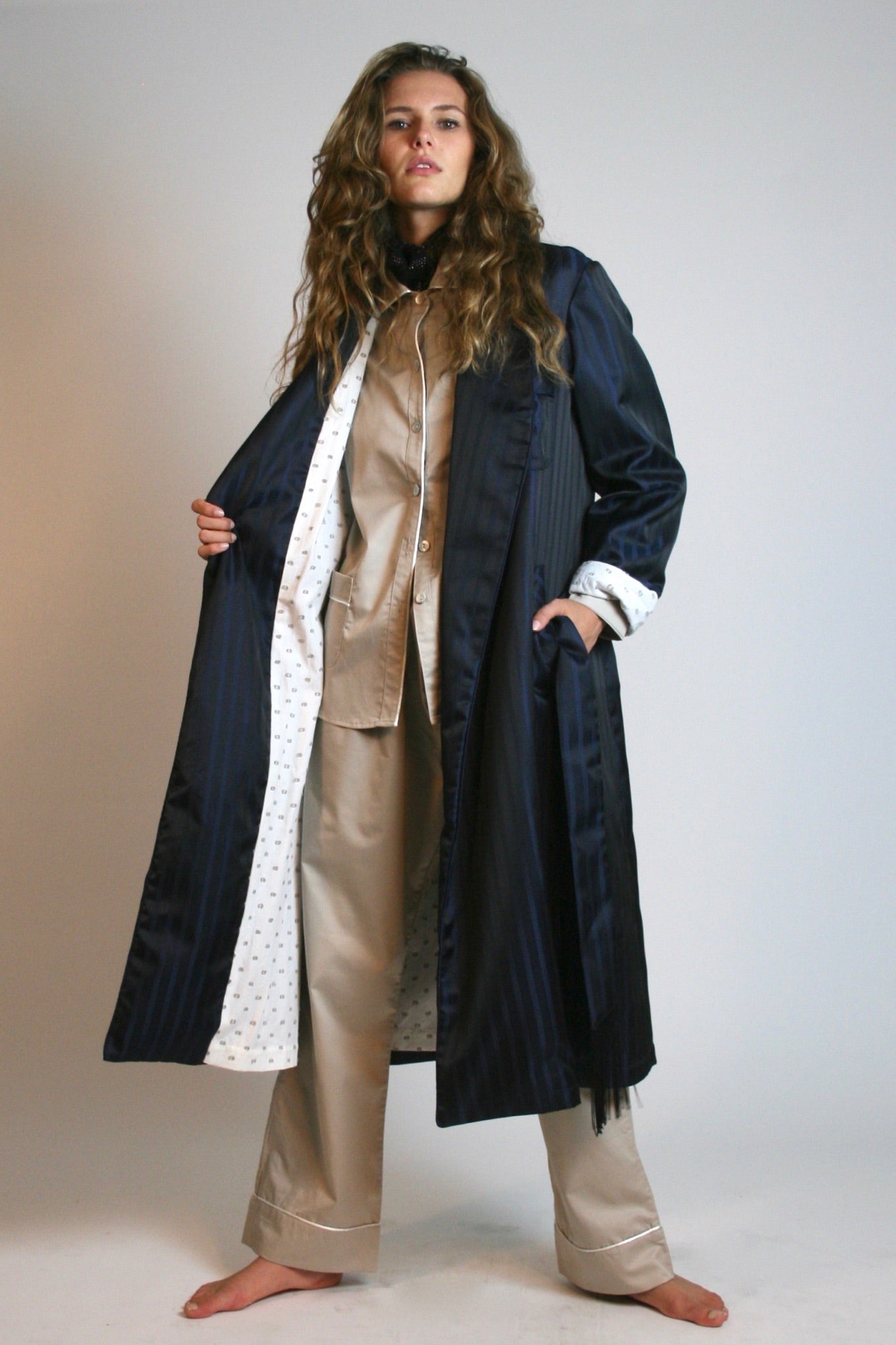 Navy Smoking Robe