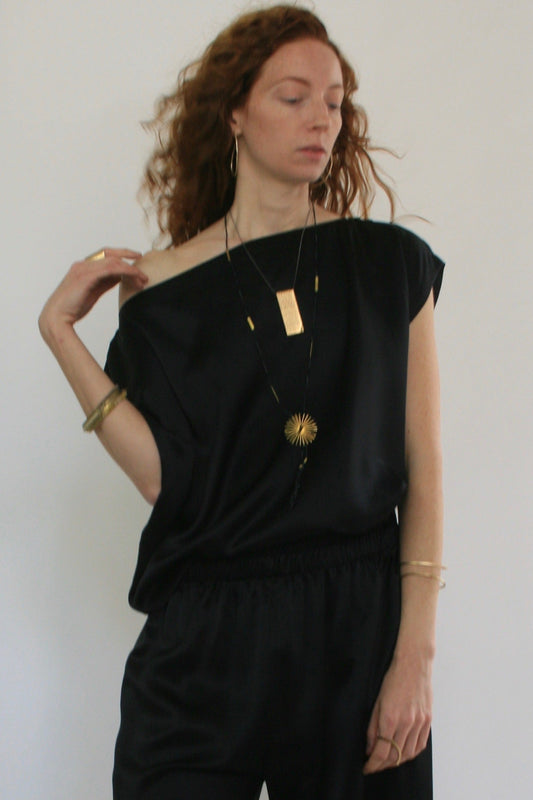 Black Silk T-Shirt