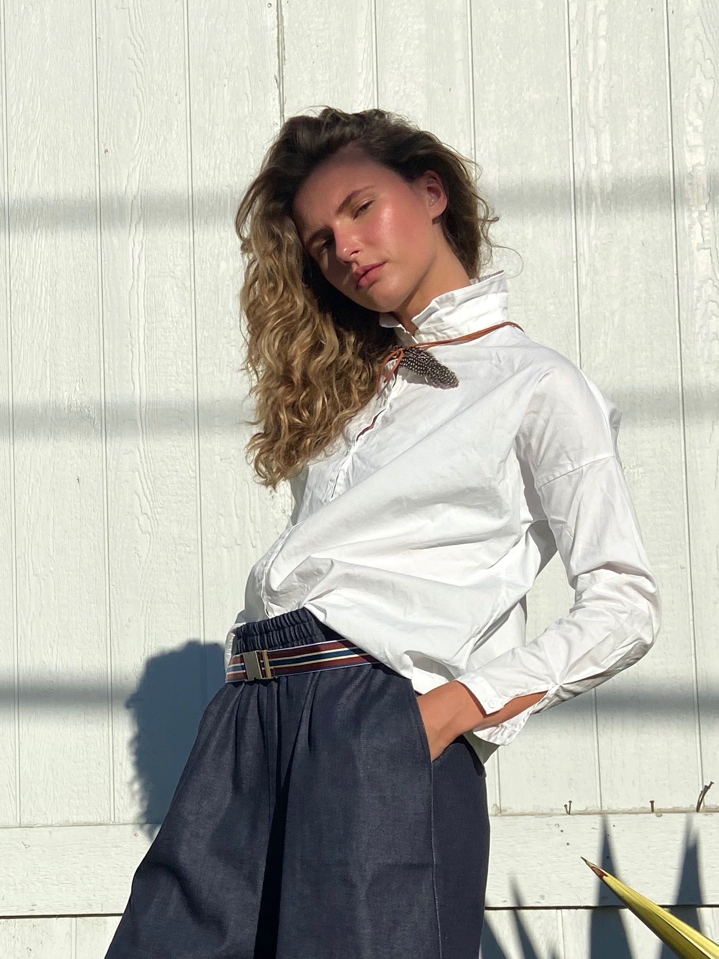 White Cotton Button Up