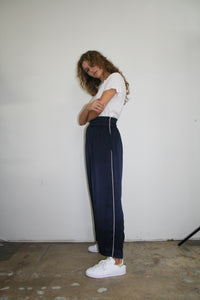 Silk pant navy blue