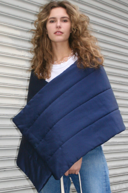 Navy Silk Wrap