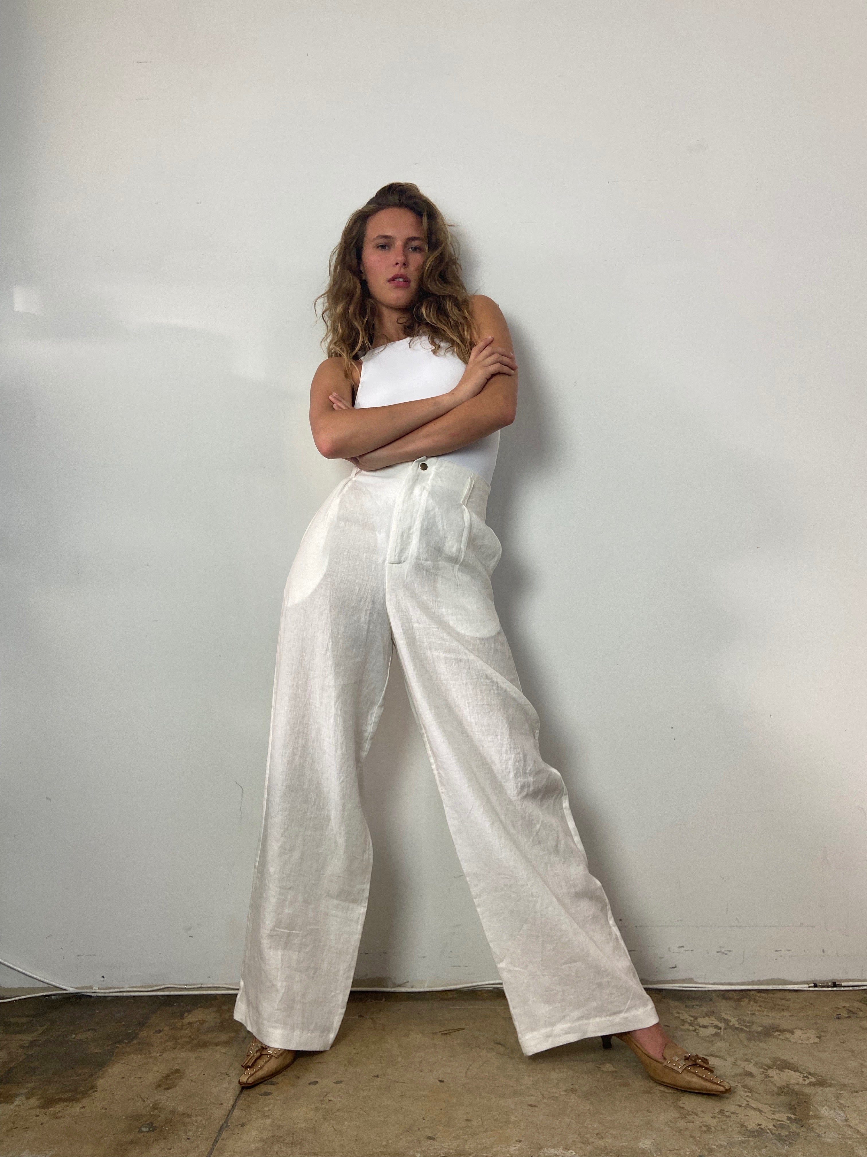 即納！最大半額！ White Linen Pants – LOTTE.99 メンズウェア