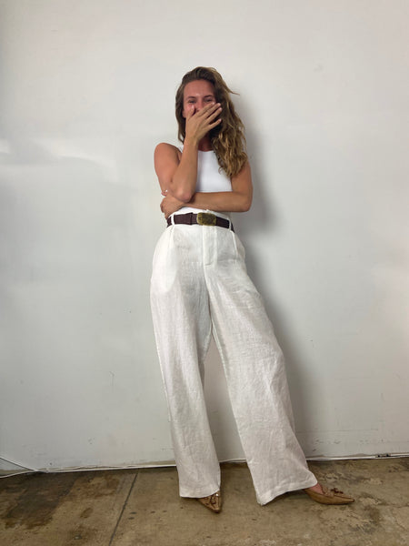 Linen pants white