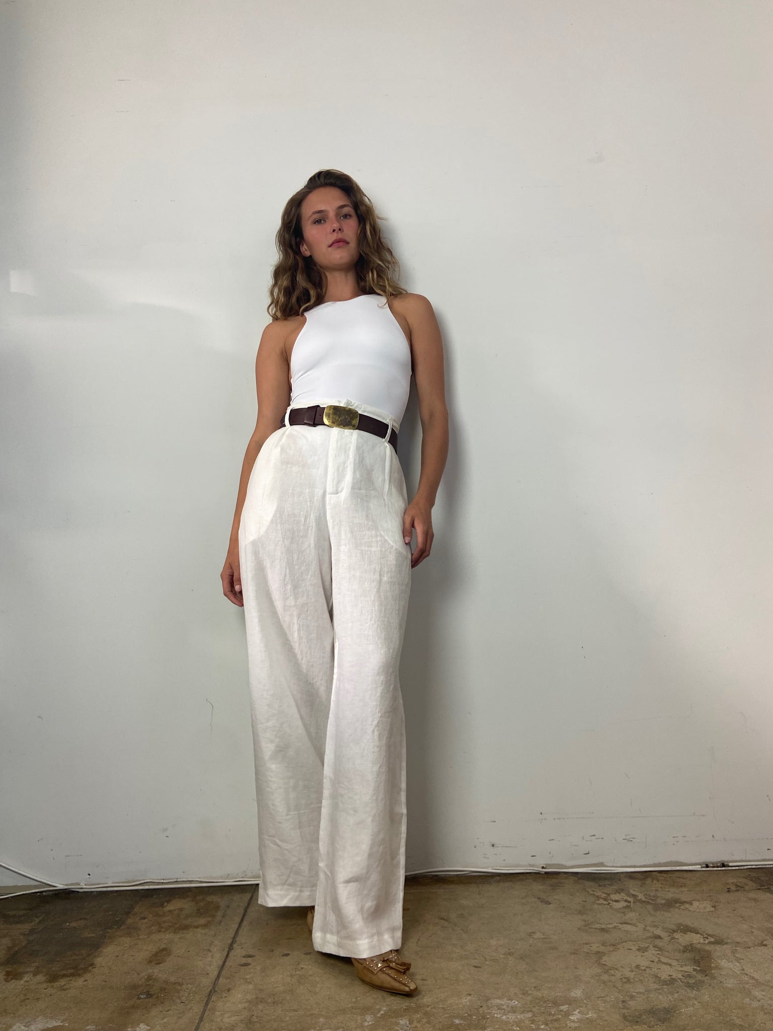 Linen pants white