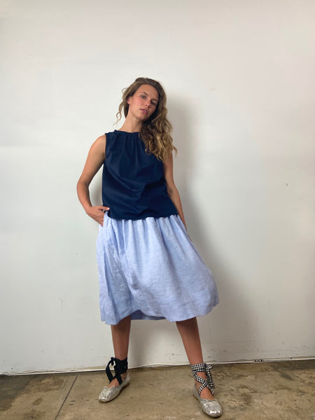 Light Blue Linen Skirt