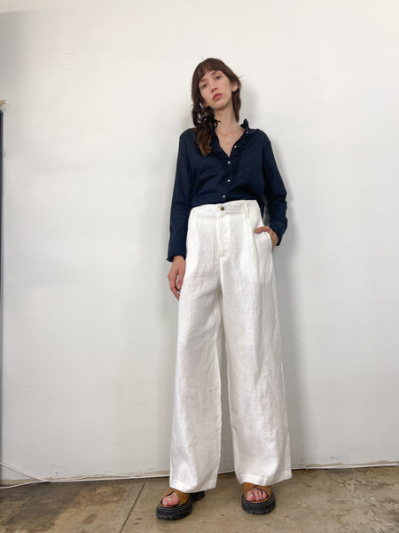 Linen pants white