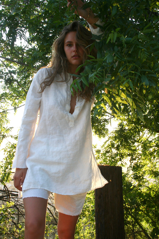 White Linen Shorts